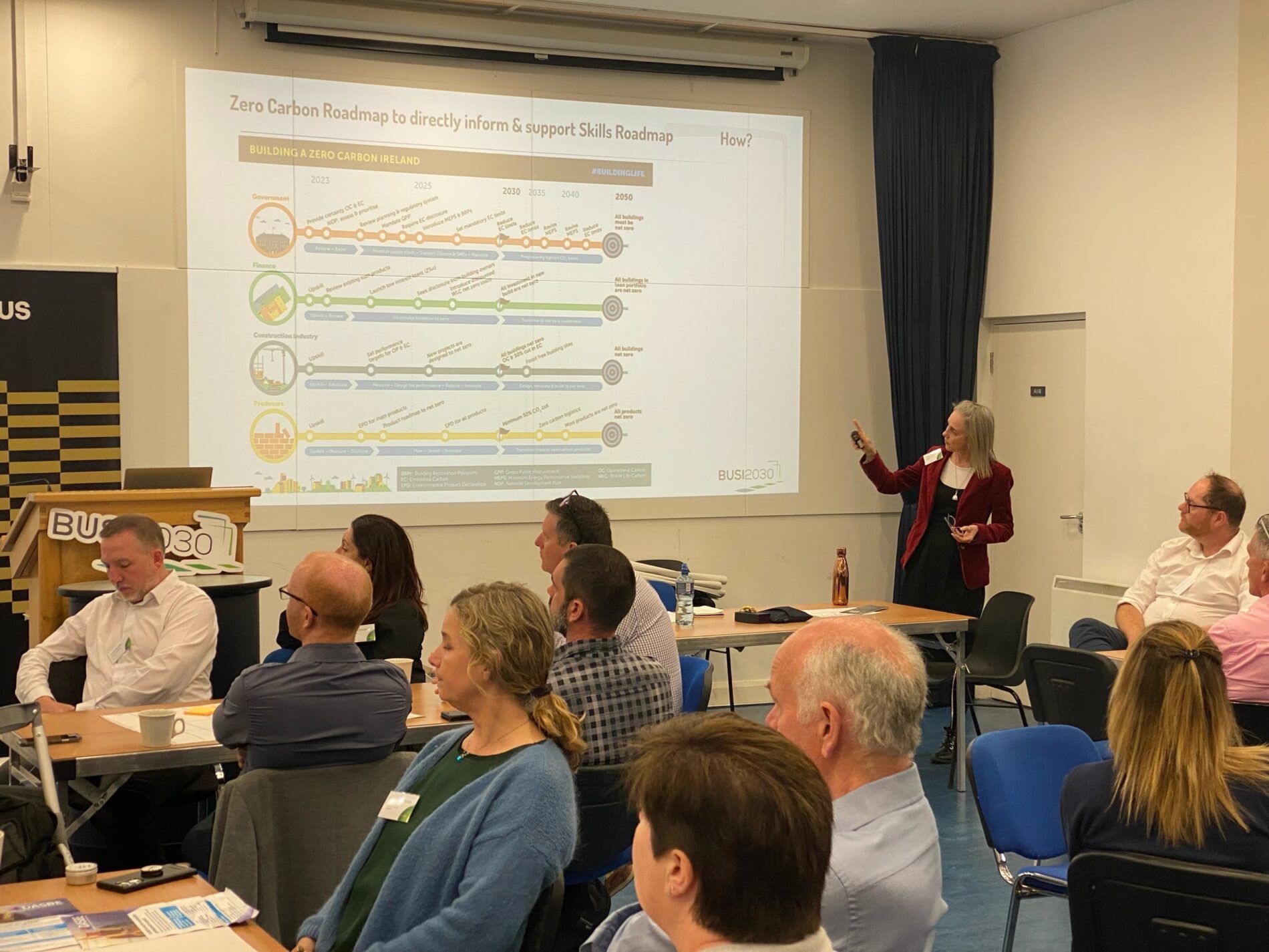 Project Manager Sinead Huges at a BUSI2030 workshop